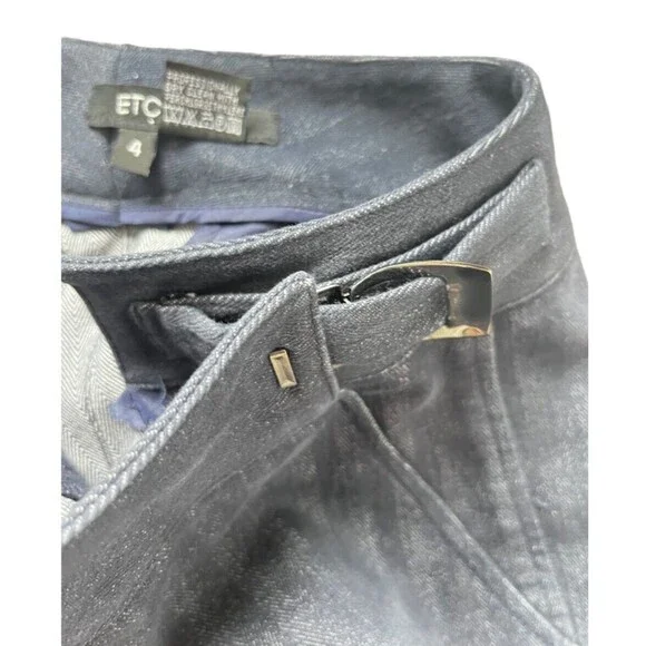 Etcetera 2 Piece Denim Pant Suit Set With Fringe Detail Size 4 - Picture 12 of 15